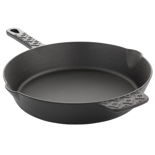 Spice by Tia Mowry Savory Saffron 12" Cast Iron Skillet with Pouring Spouts